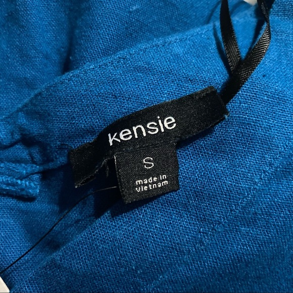 NWT Kensie Blue Linen Dolman Sleeve Linen Top - Picture 5 of 6